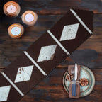 Geometric Panels Leather Table Runner - 120 Inch