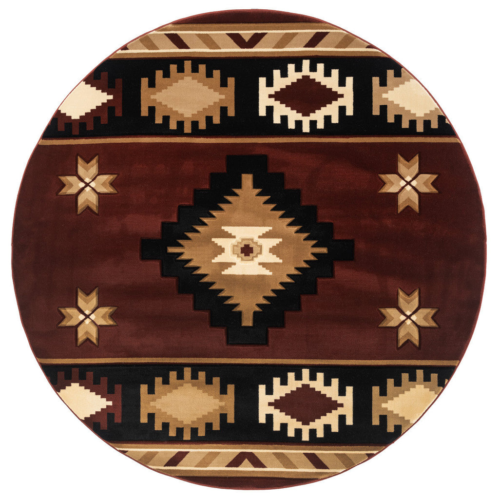 Star Vision Burgundy Rug - 8 Ft. Round
