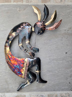Copper Dripped Kokopelli Metal Wall Art - Extra Large