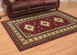 Tres Diamonds Burgundy Rug - 5 x 8