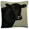 Black Angus Needlepoint Pillow