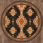 Black Ridge Rug - 8 Ft. Round