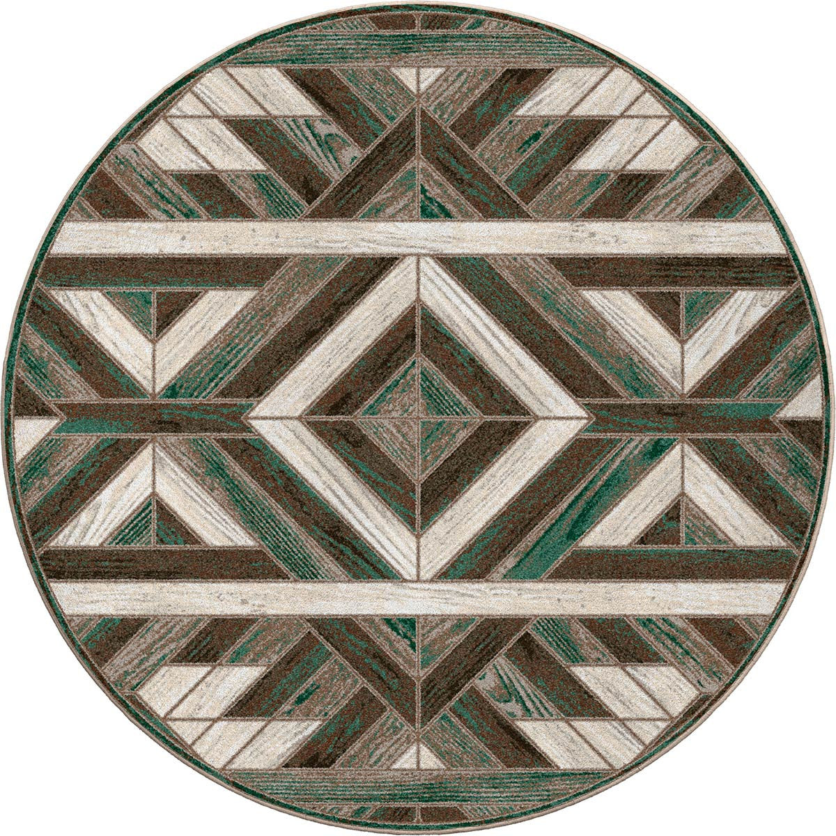 Western Barnwood Rug - 8 Ft. Round