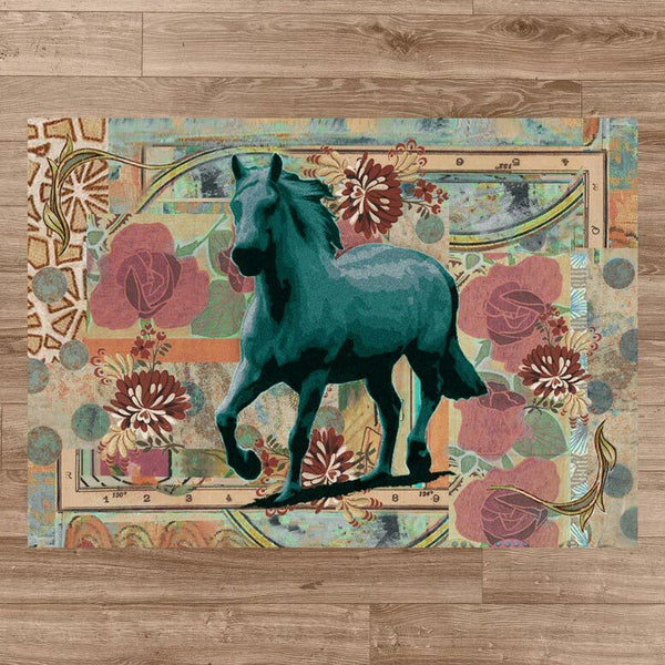 Blue Horse Rug - 3 x 4