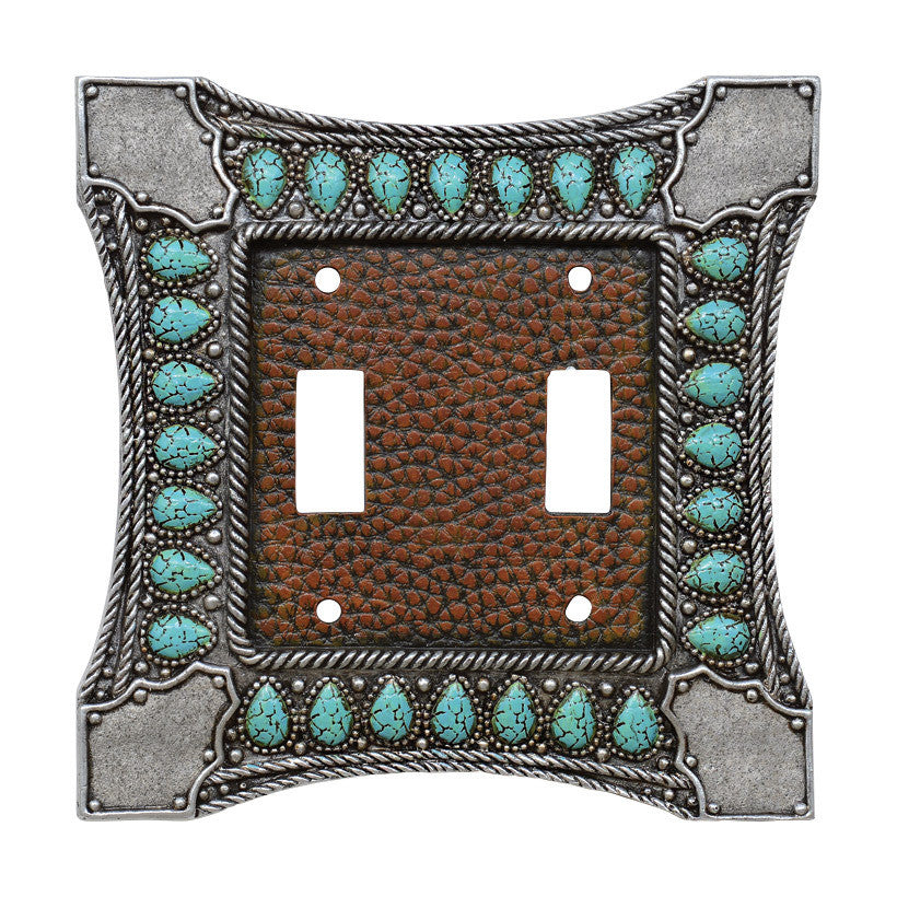 Tribal Turquoise Double Switch Cover - SALE
