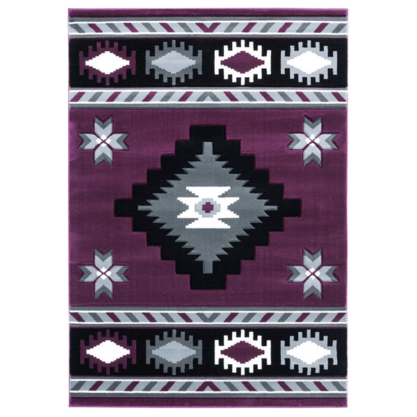 Star Vision Plum Rug - 5 x 8