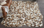 Cowhide Mosaic Rug - Multi Brown - 5 x 9