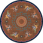 Battle Records Brown Rug - 8 Ft. Round