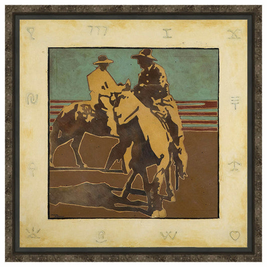 Trotting Around Framed Canvas