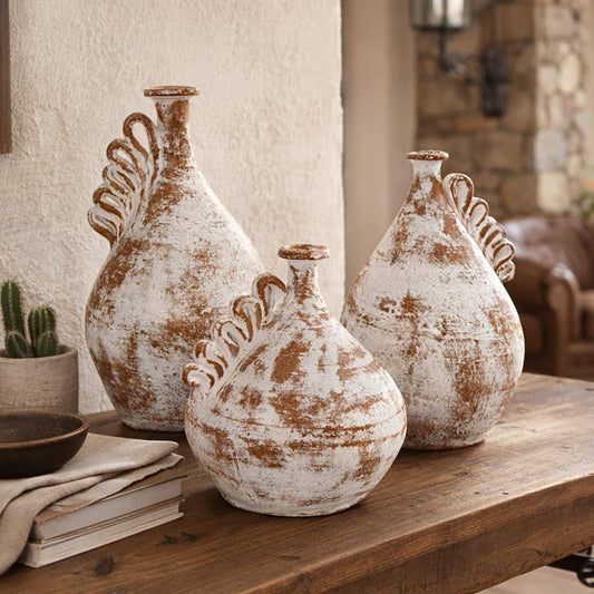 Swirling Sands Clay Vases - Set of 3