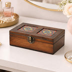 Wood And Ceramic Tile Trinket Box