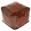 Large Ottoman Plain W/tacks Square Brown