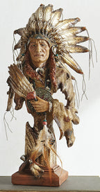 Chief with Headdress Sculpture - OUT OF STOCK UNTIL 09/14/2026