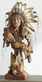 Chief with Headdress Sculpture - OUT OF STOCK UNTIL 09/14/2026