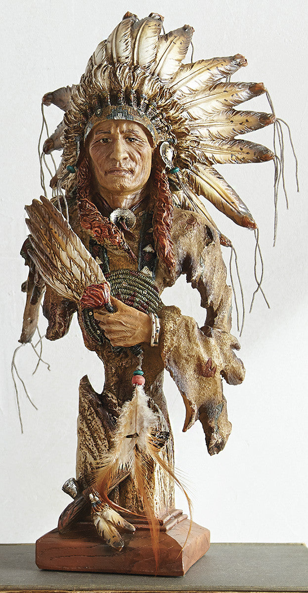Chief with Headdress Sculpture - OUT OF STOCK UNTIL 09/14/2026