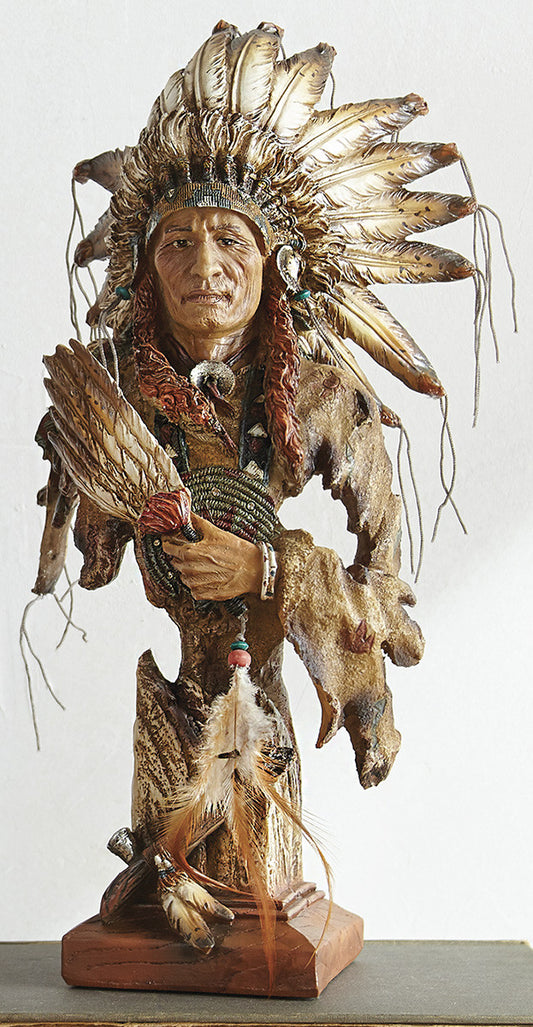 Chief with Headdress Sculpture - OUT OF STOCK UNTIL 09/14/2026