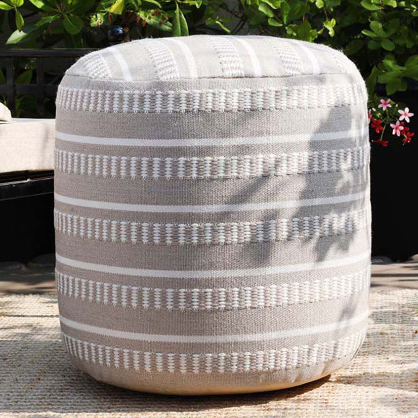 Desert Calm Beige Pouf