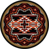 Rustic Cross Black Southwestern Rug - 8 Foot Round