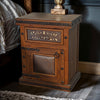 North Fork Tooled Leather Nightstand - Opens Left