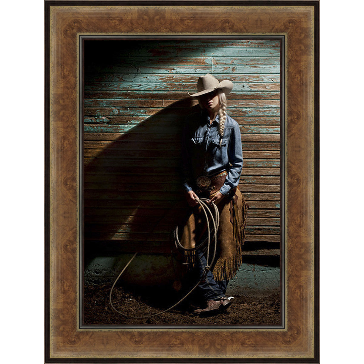 Lone Cowgirl Hideaway Framed Canvas