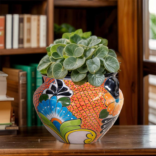 Blue Flower Medium Planter