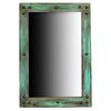 Turquoise Rustic Four Nail Mirror