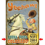 Yeehaw Cowgirl Personalized Sign - 23 x 31