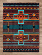 Arrow Path Blue Rug - 8 x 11