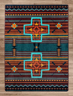Arrow Path Blue Rug - 8 x 11