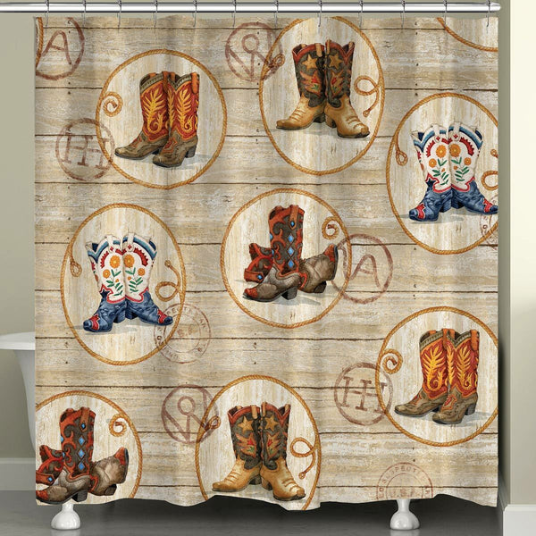 Boots and Brands Shower Curtain - OUT OF STOCK UNTIL 06/23/2026