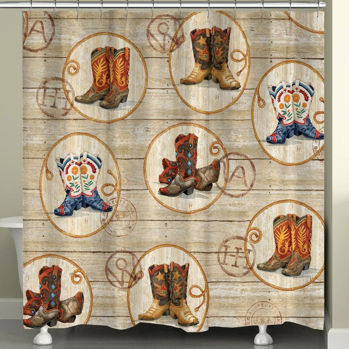Boots and Brands Shower Curtain - OUT OF STOCK UNTIL 06/23/2026