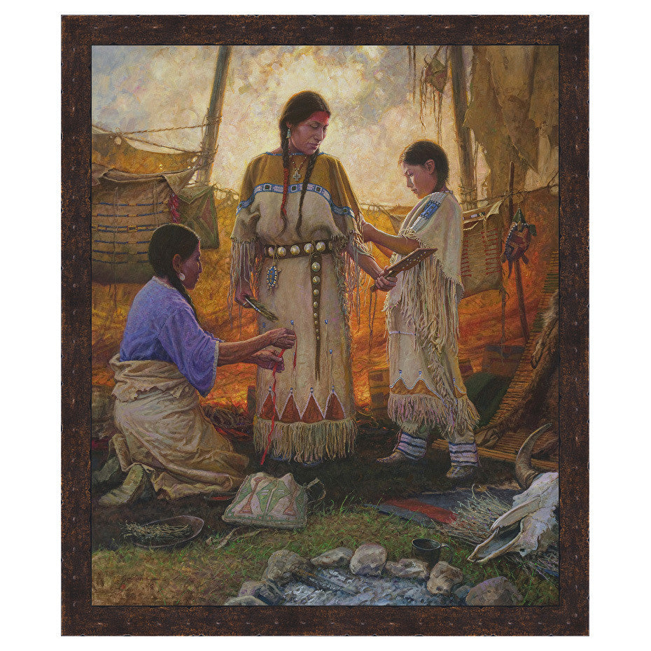 Wedding Preparations Framed Canvas