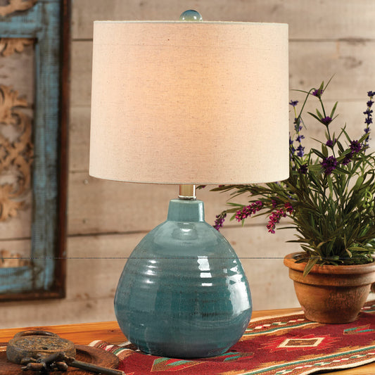 Turquoise Teardrop Accent Lamp