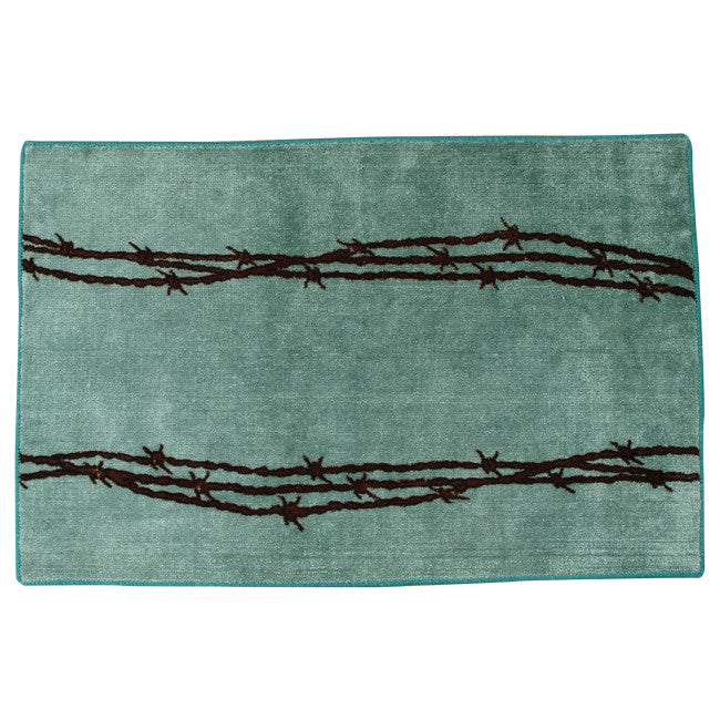 Barbed Wire Turquoise Bath Rug - OUT OF STOCK UNTIL 08/25/2026