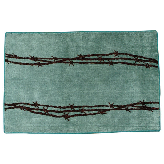 Barbed Wire Turquoise Bath Rug - OUT OF STOCK UNTIL 08/25/2026