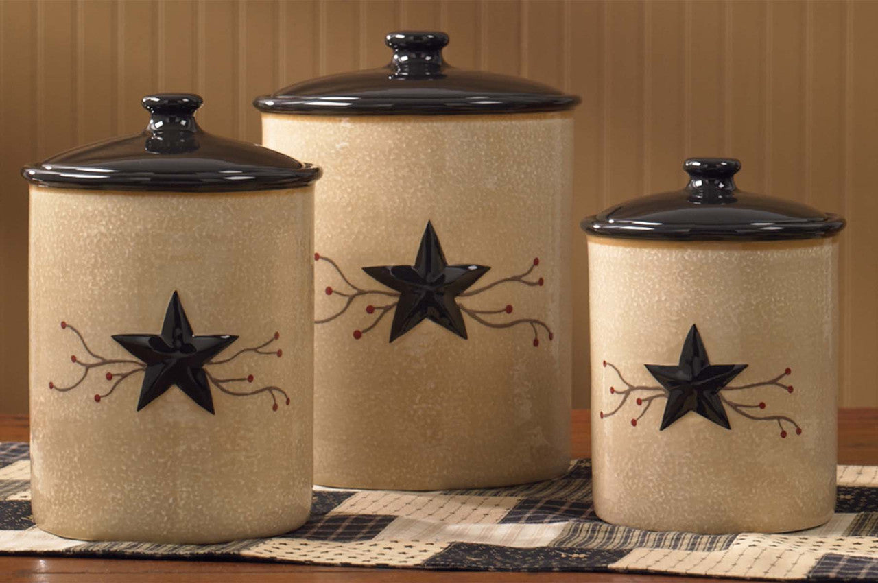 Country Living Stars Canisters - Set of 3