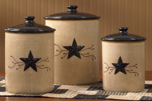 Country Living Stars Canisters - Set of 3