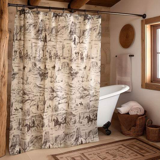 Ranch Hand Toile Western Shower Curtain