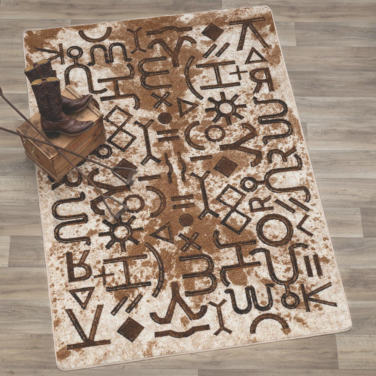 Branded Range Cowhide Rug - 2 x 8