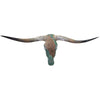 Authentic Longhorn Skull with Brindle Cowhide & Jade Glass