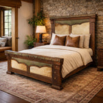 Cattle Wrangler Solid Wood & Cowhide Bed - Queen