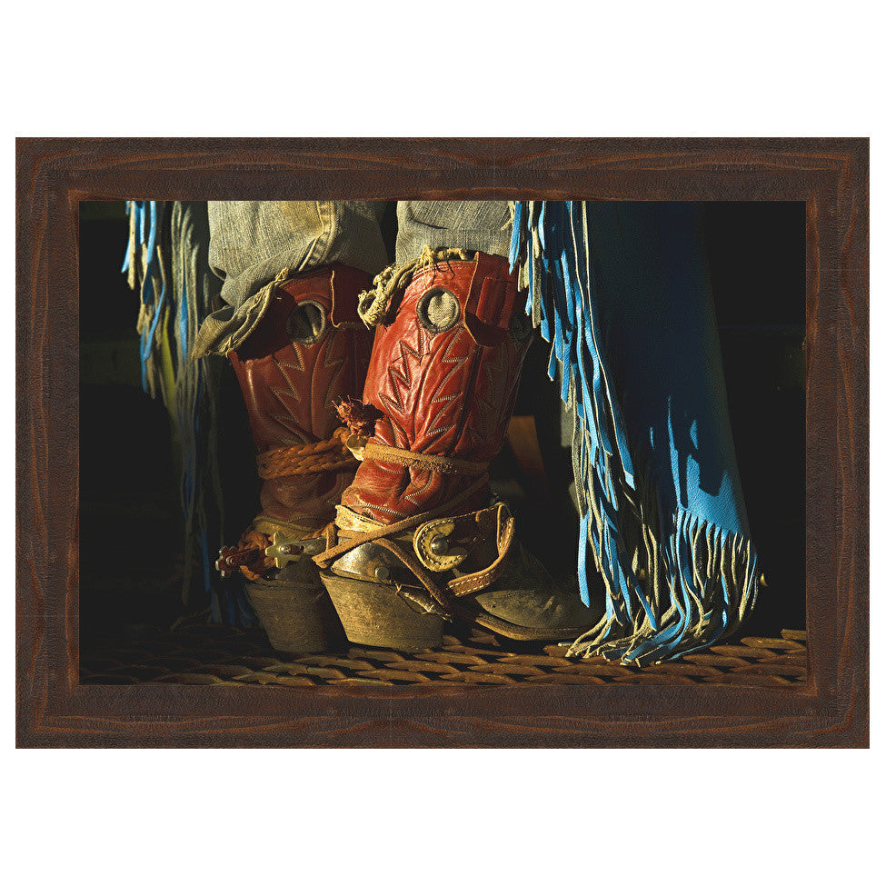 Work Boots Framed Canvas