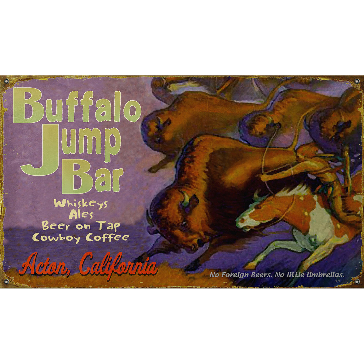 Buffalo Jump Personalized Sign - 28 x 48
