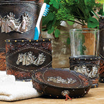 Horse Tooled Leather Bath Set (3 pcs)- SALE