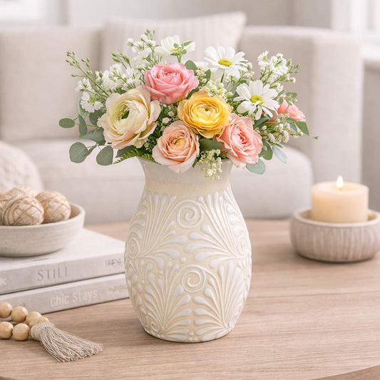Desert Bloom Terracotta Clay Vase