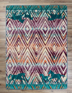 Trotting Horses Rug - 4 x 5