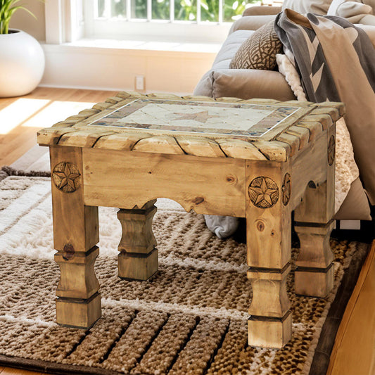 Tiled Star Honey End Table