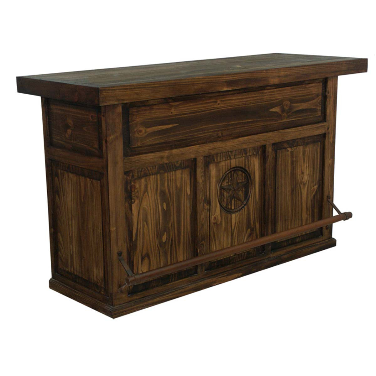 Saloon Star Bar with Footrail - Brown