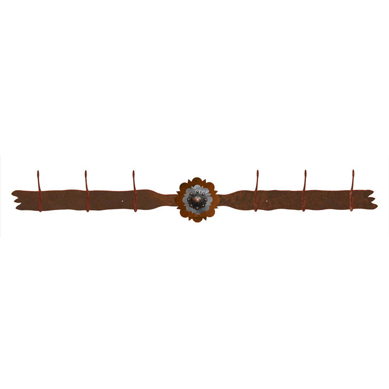 Round Copper Berry Concho 6 Hook Coat Rack