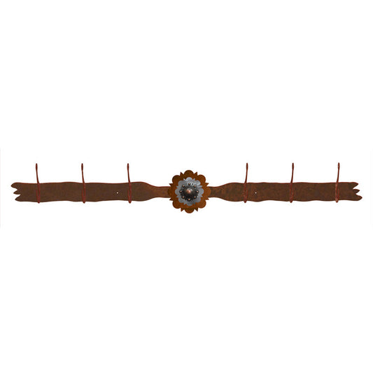 Round Copper Berry Concho 6 Hook Coat Rack